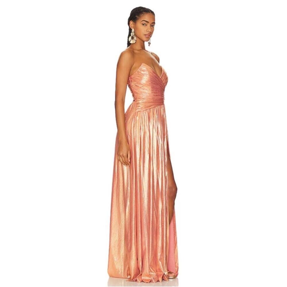 Retrofete Metallic Apricot Waldorf Strapless Maxi Gown - Picture 4 of 12
